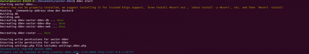 Installing Sector with DDEV