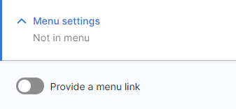 Screenshot of menu settings