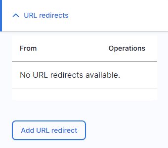 Screenshot - ‘URL redirects’ in the settings of a node edit form